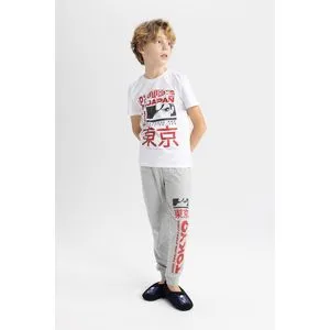 Defacto Boy Regular Fit Crew Neck Knitted Pyjamas - 2 Pieces