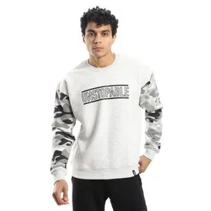 AlNasser Multi-Pattern Long Sleeves Sweatshirt - Shades of Grey & Black