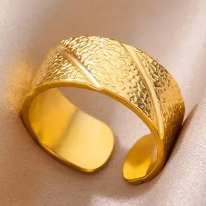 Free Size Gold Plated Stainless Steel Ring