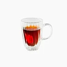 Zinnia 248 Double Glass Coffee Cup 2-Piece Set, 300 ml Capacity