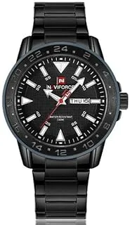 Naviforce Casual Watch For Men Analog Stainless Steel 9109 B-B