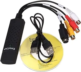 ELEctroBot USB 2.0 Easycap Dc60 TV DVD VHS محول فيديو بطاقة التقاط الصوت يدعم Windows Xp/7/Vista 32