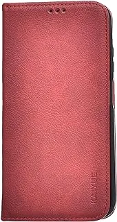 KAU High Quality Leather Flip Cover With Robust Protection Against Drops Impacts For Huawei Nova 7i - Red