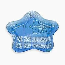 Rosa Glass Star Serving Plate, 27 cm x 27 cm Size, Kh.Blue