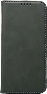 KAU High Quality Leather Flip Cover With Robust Protection Against Drops Impacts For Reno 6 4G - Dark Green