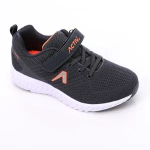 Activ Double Closure Charcoal Kids Sneakers