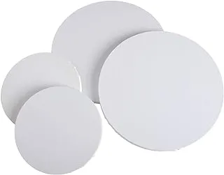 IVON Round Canvas, 4pcs Professional Stretched Circle Canvas Board for Painting, Acrylic Pouring - 12'' & 8''