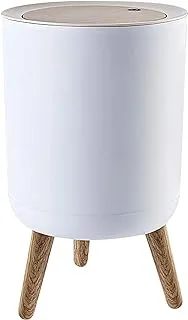 Trash can，Garbage can with Press top Lid，Nordic Modern Waste Basket，Plastic Trash bin Suitable for Kitchen, Bathroom, Bedroom, Living Room, Office, Outdoor，Dog Proof Trash can-1.8 Gallon - 7L