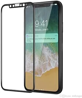 واقي شاشة iPhone X زجاج (إطار كامل خماسي الأبعاد) تقنية ممتازة صلابة 9H 2.5D PET (هجين حافة ناعمة) تطبيق سهل للغاية لهاتف iPhone 10 / X (حافة سوداء)