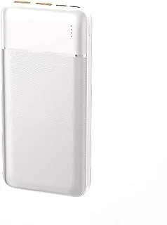 WIWU Speedy Series Power Bank 10000mAh PD & QC fast charging, Large capacity, Safety protection, In Micro & Type-C, Out Type-C & 2USB - White