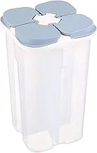 Bager Luna Square Dry Food Container 4 Parts 2450 Ml, Blue