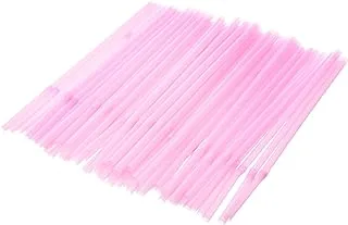 accessories shop Plastic Straw Colorful Juice Containing Flexible Bendable With Simple Design And Practical For Party Set Of 50Pieces - Pink