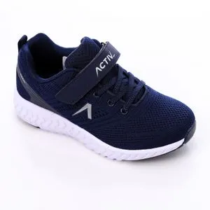 Activ Double Closure Navy Blue Kids Sneakers