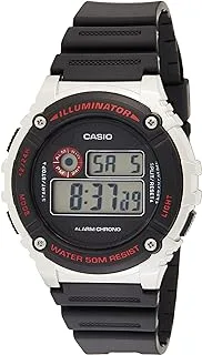 Casio Men's Grey Dial Silicone Band Watch - W-216H-1CVDF