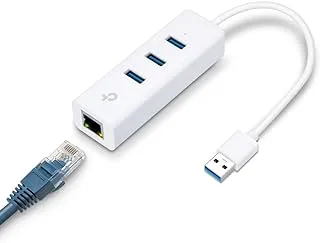 TP-Link UE330 USB 3.0 to Ethernet Adapter, Portable 3-port USB Hub with 1 Gigabit RJ45 Ethernet Port Network Adapter, Supports Win 7/8/8.1/10, Mac OS X (10.6-10.14), Linux OS and Chrome OS