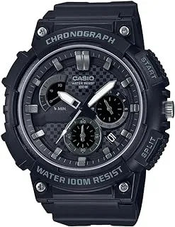 Casio Men Watch Analog Retrograde Chronograph Black Dial Resin Band MCW-200H-1A2VDF