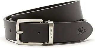 Lacoste Mens Pin And Flat Buckle Belt Gift Set,Color Black,Size 110