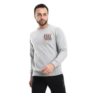 AlNasser Stitched Details Slash Pockets Slip-On Sweatshirt - Heather Grey