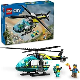 LEGO® City Emergency Rescue Helicopter 60405 Building Blocks Toy Set; Toys for Boys, Girls, and Kids (226 Pieces)