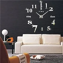 Stylish Large DIY Quartz 3D Wall Clock Acrylic Sticker, Silver