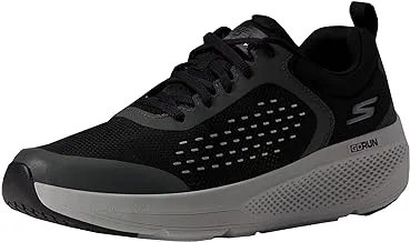 حذاء الجري والمشي الرياضي GOrun Elevate-Lace Up Performance للرجال من Skechers، أسود/رمادي/فضي، 43 EU