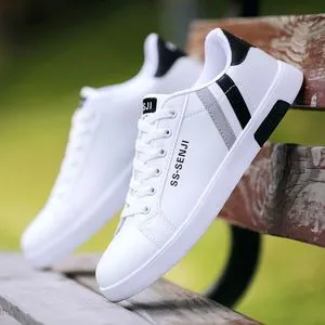 Fashion Men's Casual Shoes Breathable Sneakers White