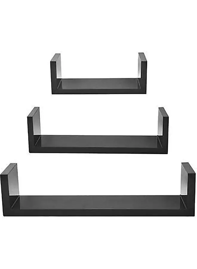 MODERN HOME 3-Piece Wall Mounted Floating Shelves Black