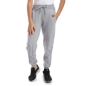 AlNasser Cotton Heather Elastic Waist Boys Sweatpants - Grey