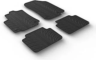 Rubber car mats set compatible with Citroën C3 Aircross 10/2017- (T profile 4-pieces + mounting clips)