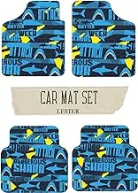 LESTER Rapid water absorption Easy to clean Car Mat Set blue and yellow