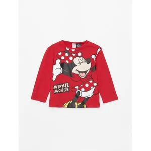 LC Waikiki Crew Neck Long Sleeve Minnie Mouse Printed Baby Girl T-Shirt