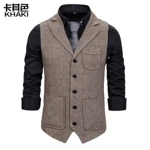 Dress Vests For Men Slim Fit Mens Suit Vest Male Waistcoat Gilet Homme Casual Sleeveless Formal Business Jacket