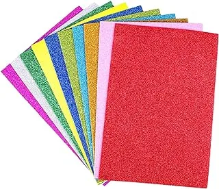 Glitter Foam Sheets A4 Glitter Foam Sheets 2mm Self Adhesive Craft Foam Sheets Multicolor Foam Sheets for DIY Projects Scrapbooking Party Supplies Pack of 10