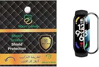 واقي شاشة MoB للحيوانات الأليفة بإطار أسود متوافق مع Mi Band 7 - أسود