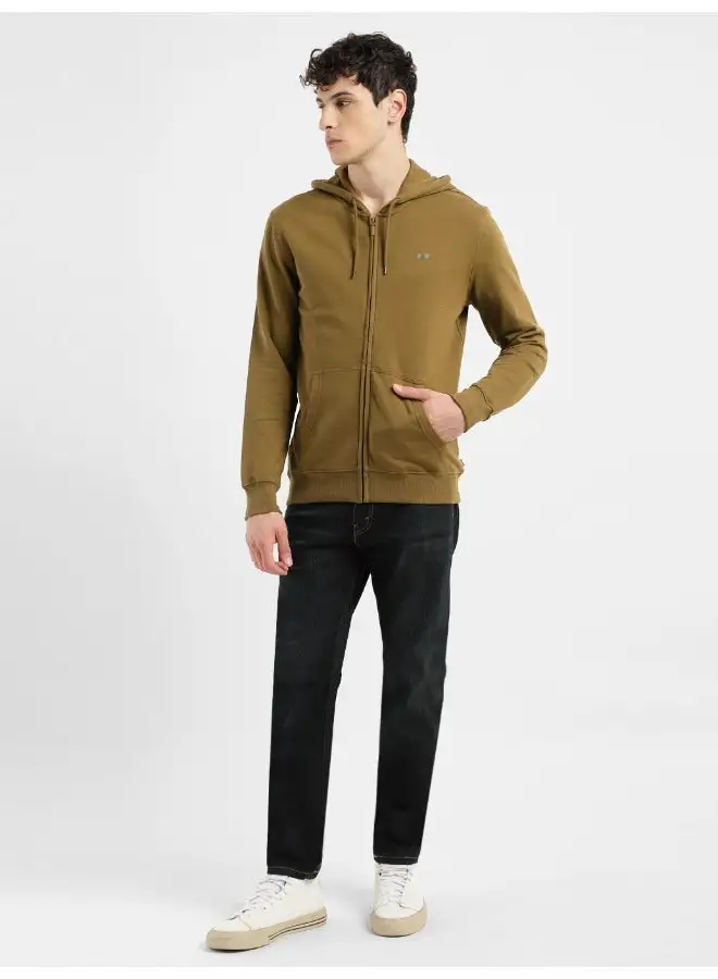 Levi's Men's Solid Brown Hooded Sweatshirt