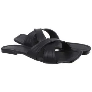 Women Flat Comfortable Slippers - Black