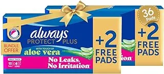 New Always Protect Plus, Thick, Long Sanitary Pads Bundle Offer, 36 Pads