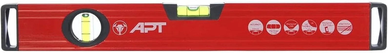 APT 808B-30 Heavy Duty Aluminium Profile 2 Vials Spirit Level, 30 cm Length, Blue