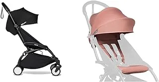 Babyzen YOYO2 Pram Frame, Black and Pink Ginger Color Pack 6+