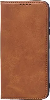 KAU High Quality Leather Flip Cover With Robust Protection Against Drops Impacts For Realme Note 11S - Camel