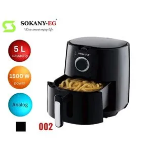 Sokany Air Fryer Without Oil, 1500 Watt, 5.0 Liters, Black - AF-002