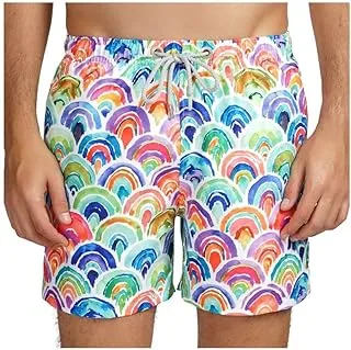 Voy Mens Rainbow Swim Trunks