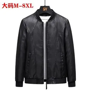 Fashion Men's Casual Outdoor Warm Leather Jacket-Black