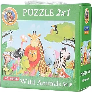 Fluffy Bear Wild Animals 2-in-1 Puzzle 102-Pieces Set