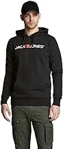 Jack & Jones Men's Corp Old Logo Hooded Sweatshirt, L - Black