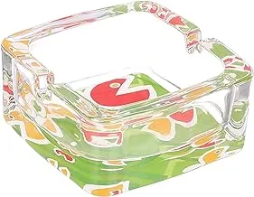 AGFA Small Glass Square Ash Tray, 9 x 4 cm - Multi Color