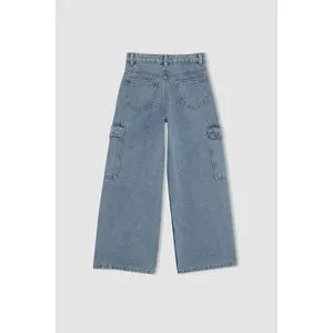 Defacto Girl Cargo Fit Denim Trousers