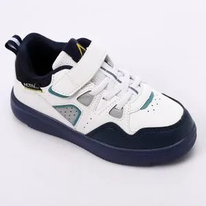 Activ Leather Comfy Navy Blue , White & Turquoise Boys Sneakers