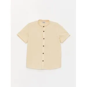 LC Waikiki Grandad Collar Basic Short Sleeve Boy's Shirt