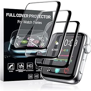 [3 Pack] Watch Screen Protector for Apple Watch 38mm Series 3/2/1 Full Coverage Bubble-Free Scratch-resistant Anti-Fingerprint HD Screen Protector for Apple Watch 38mm